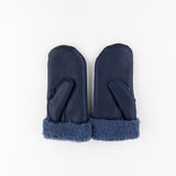 Santacana Shearling Mittens in Navy - Big Bag NY