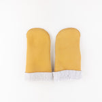 Santacana Shearling Mittens in Yellow - Big Bag NY