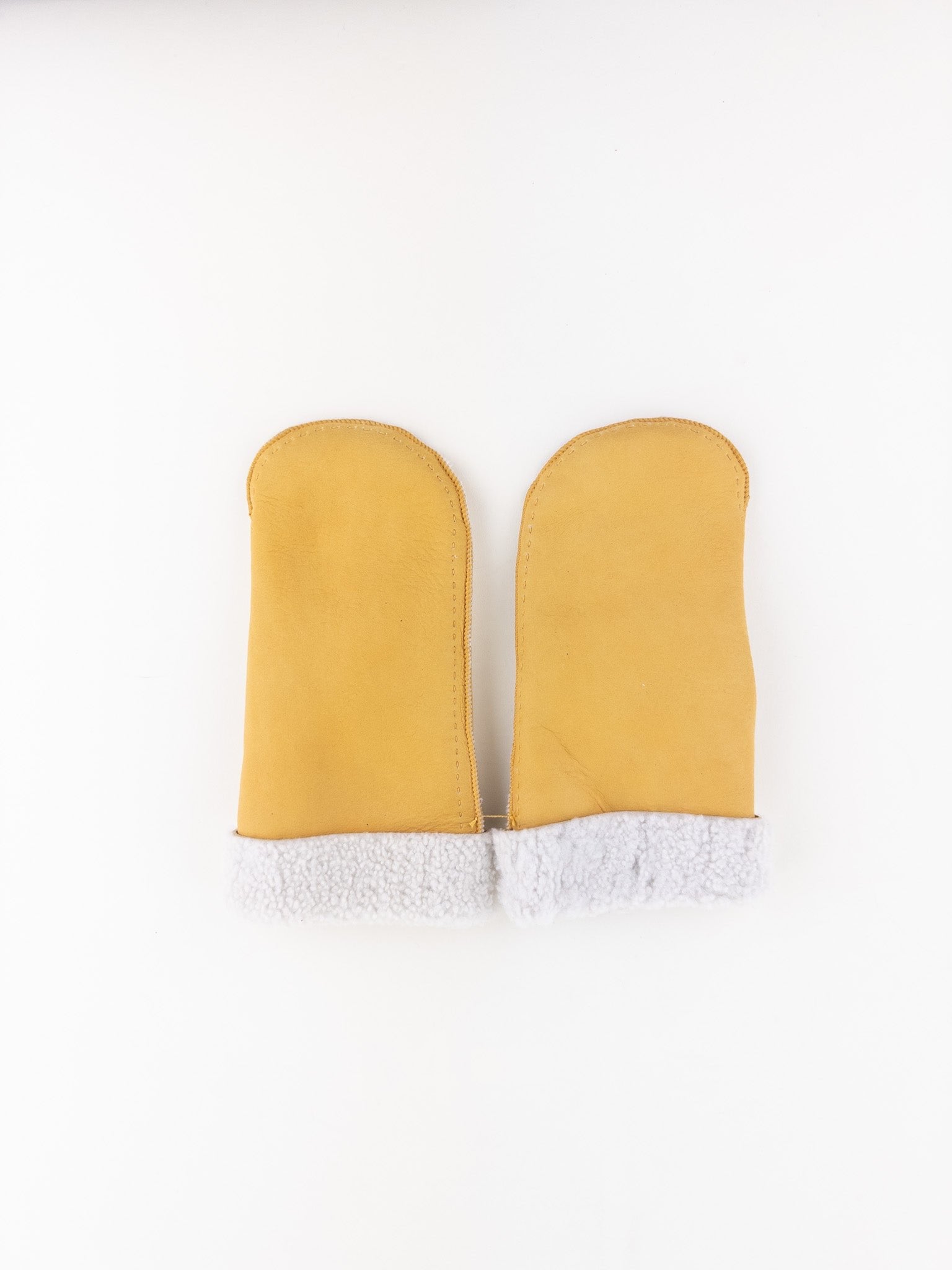 Santacana Shearling Mittens in Yellow - Big Bag NY