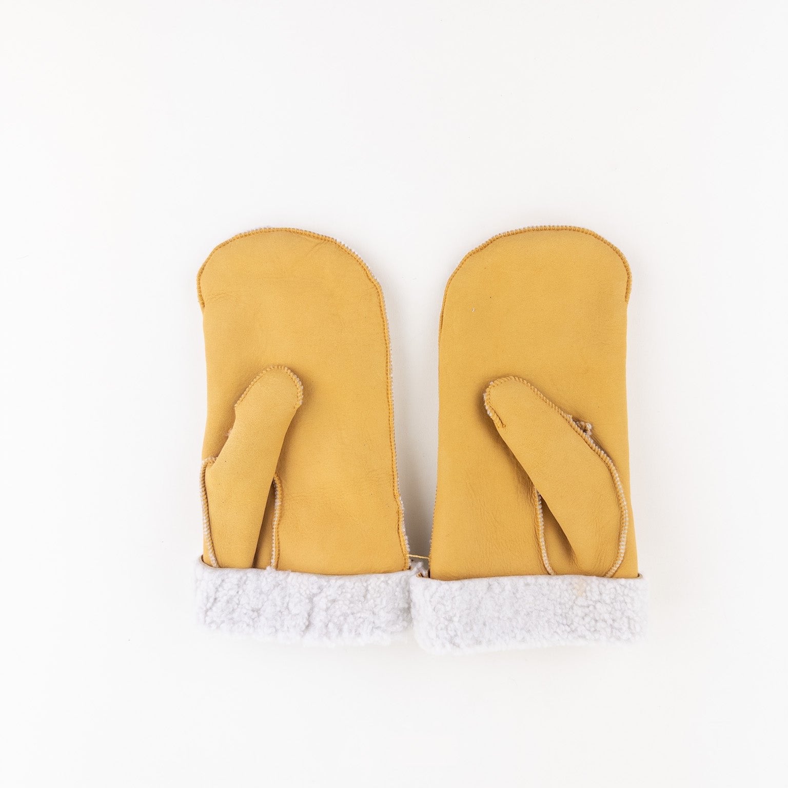 Santacana Shearling Mittens in Yellow - Big Bag NY