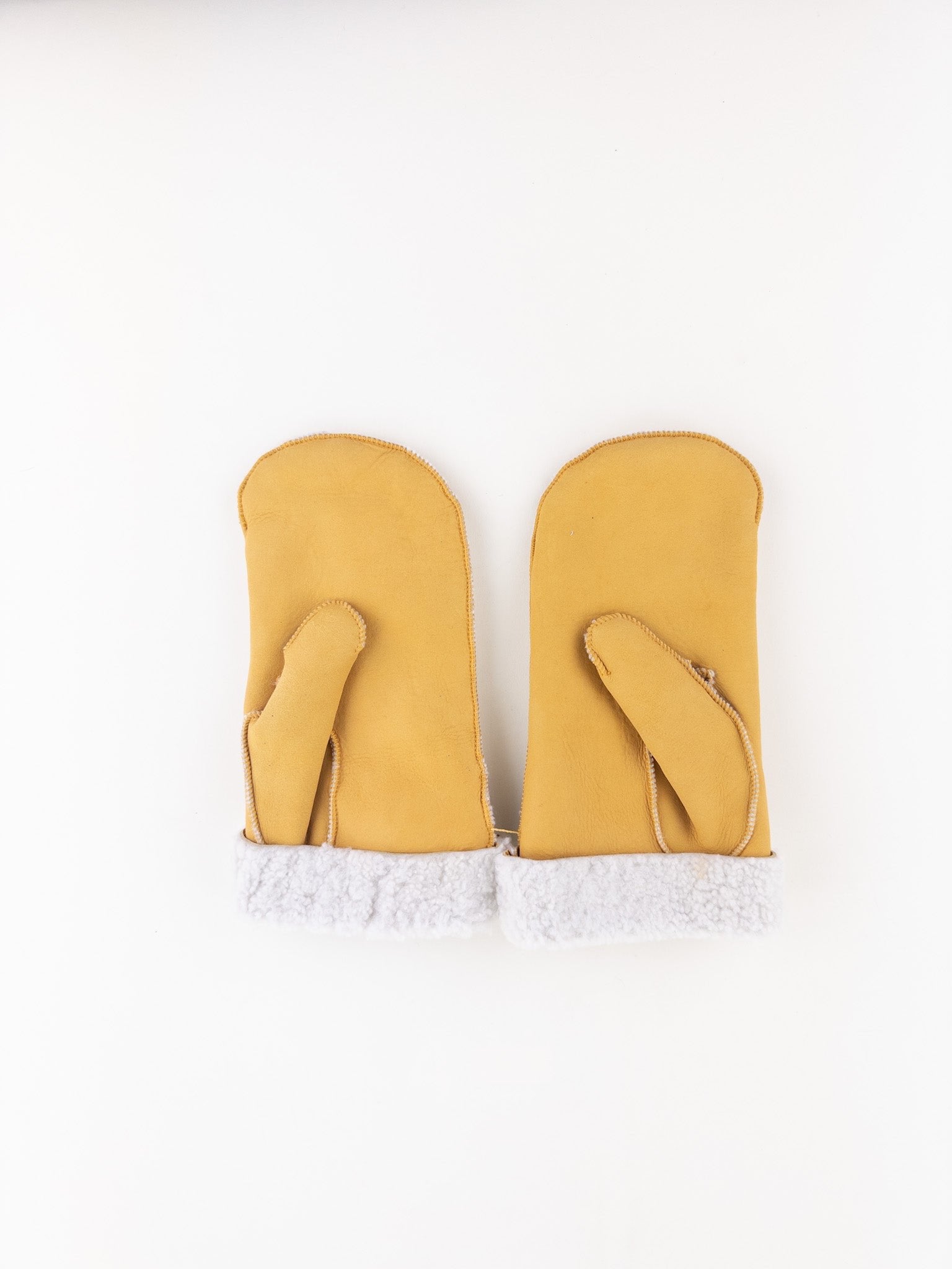 Santacana Shearling Mittens in Yellow - Big Bag NY