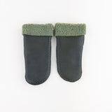 Santacana Shearling Mittens in Green - Big Bag NY