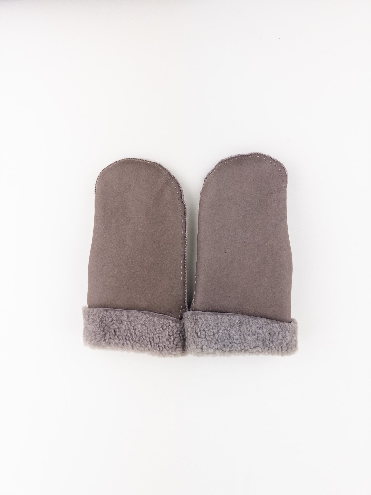 Santacana Shearling Mittens in Stone - Big Bag NY