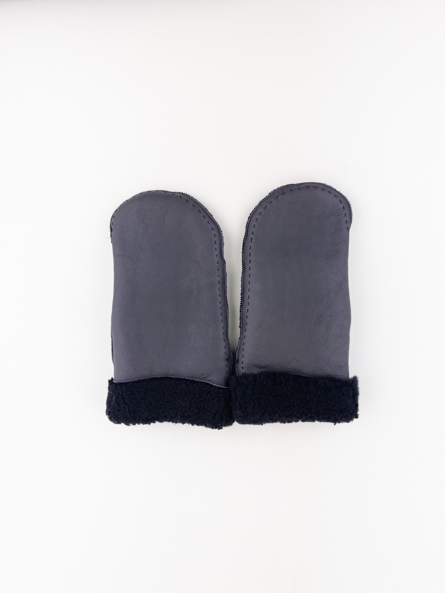 Santacana Shearling Mittens in Black - Big Bag NY