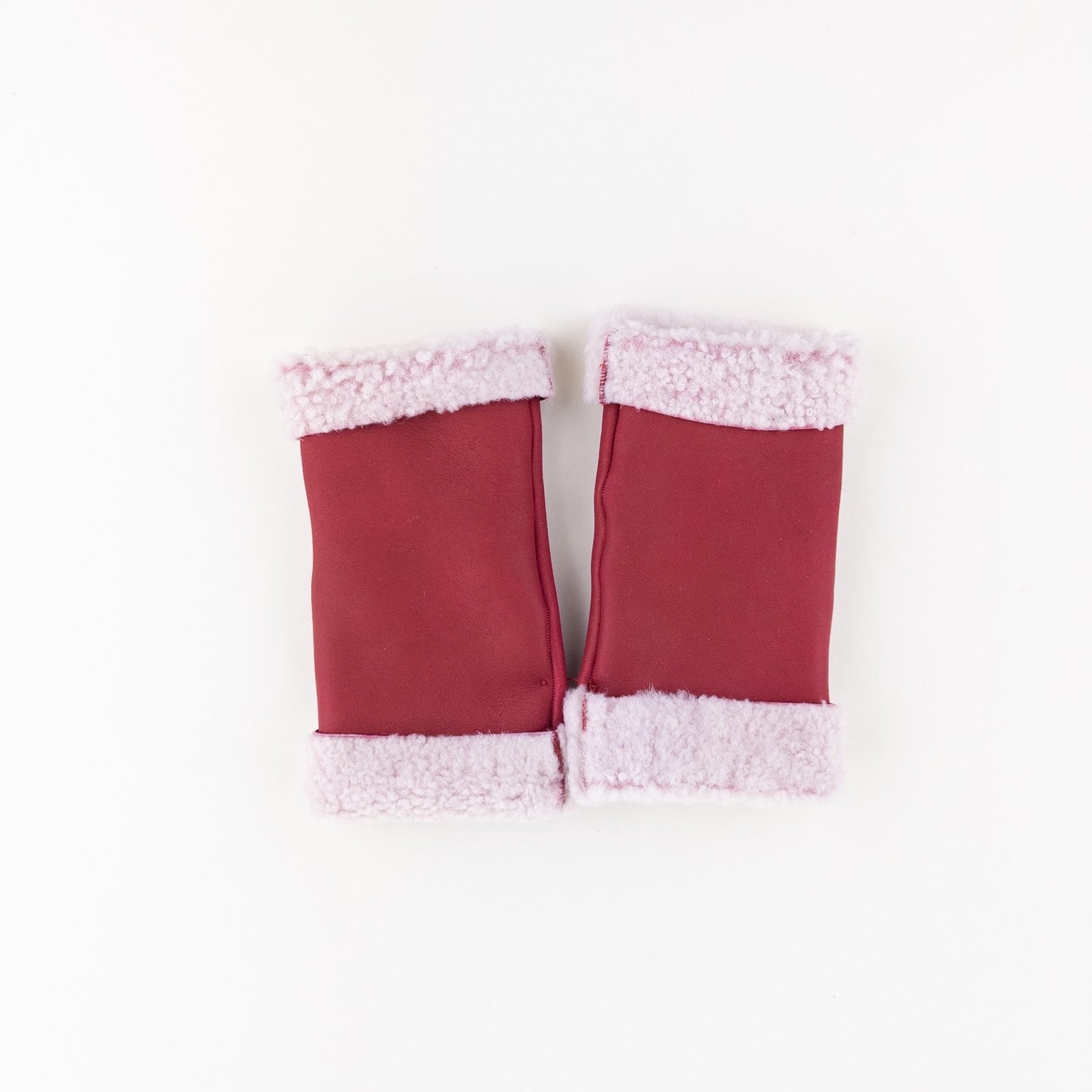 Red Santacana Shearling Fingerless Gloves - Big Bag NY