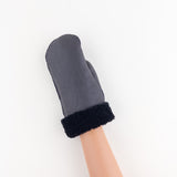 Santacana Shearling Mittens in Black  - Big Bag NY