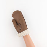 Santacana Shearling Mittens in Tan - Big Bag NY