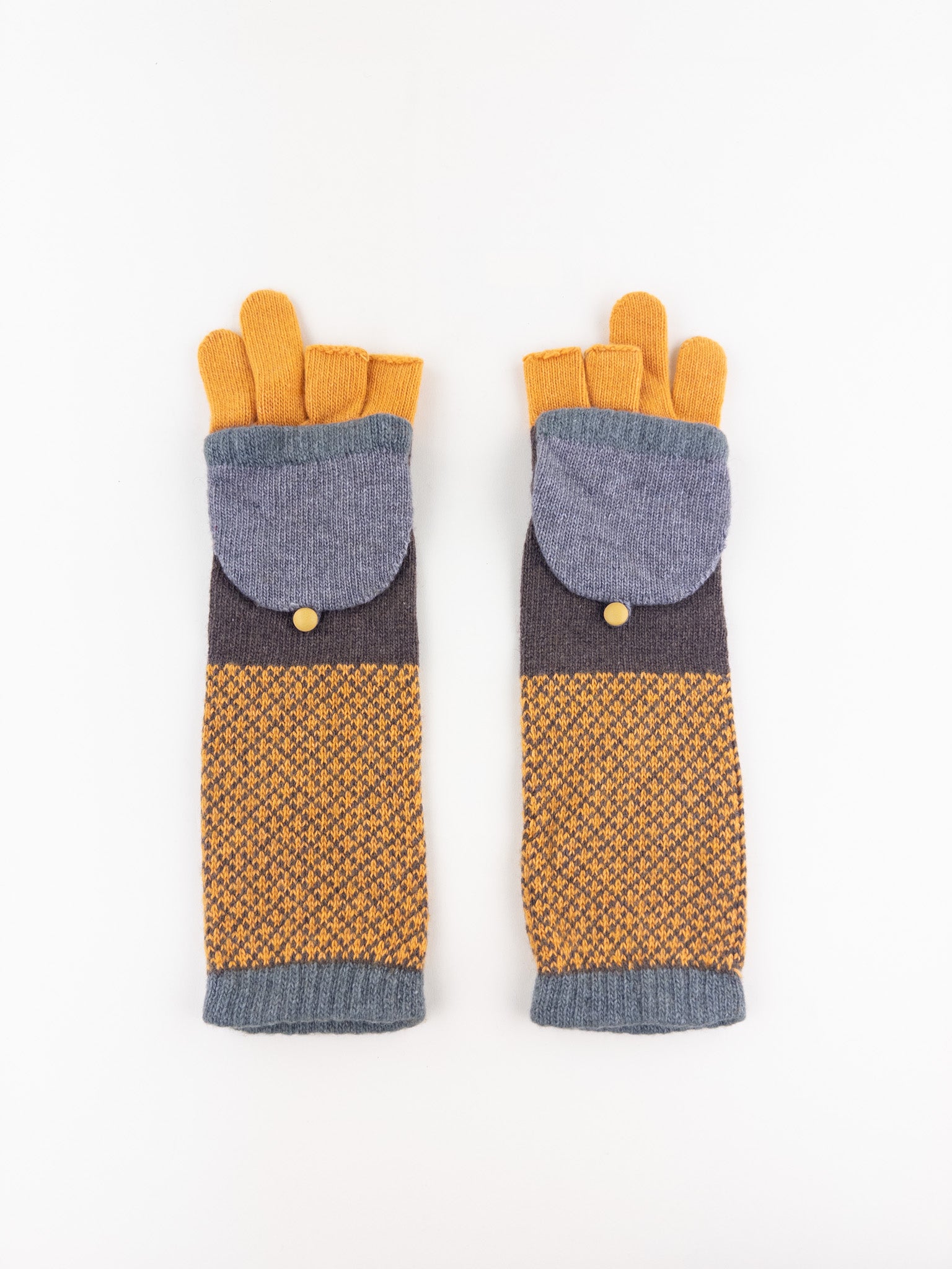 Santacana Cashmere Recycled Wool and Cashmere Long Gloves in Amber - Big Bag NY