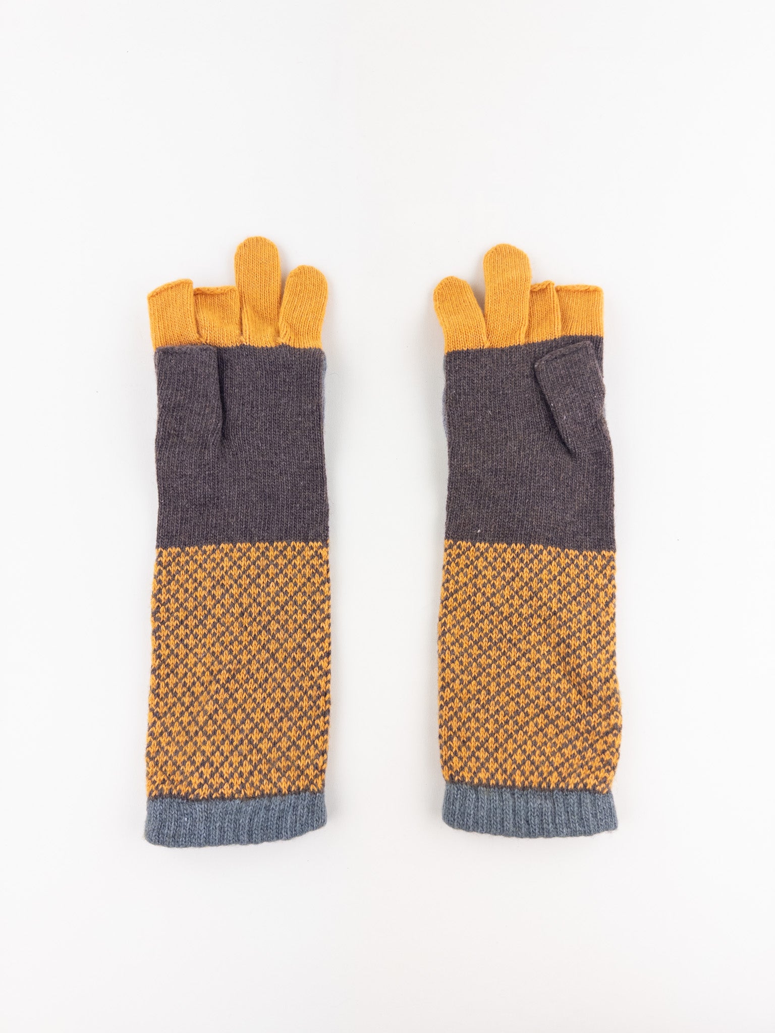 Santacana Cashmere Recycled Wool and Cashmere Long Gloves in Amber - Big Bag NY