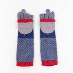 Santacana Cashmere Recycled Wool and Cashmere Long Gloves in Gris Blue - Big Bag NY