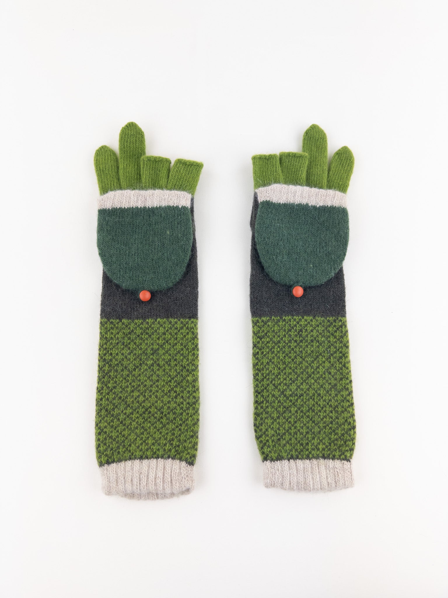 Santacana Cashmere Recycled Wool and Cashmere Long Gloves in Verde - Big Bag NY