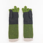 Santacana Cashmere Recycled Wool and Cashmere Long Gloves in Verde - Big Bag NY