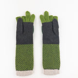 Santacana Cashmere Recycled Wool and Cashmere Long Gloves in Verde - Big Bag NY