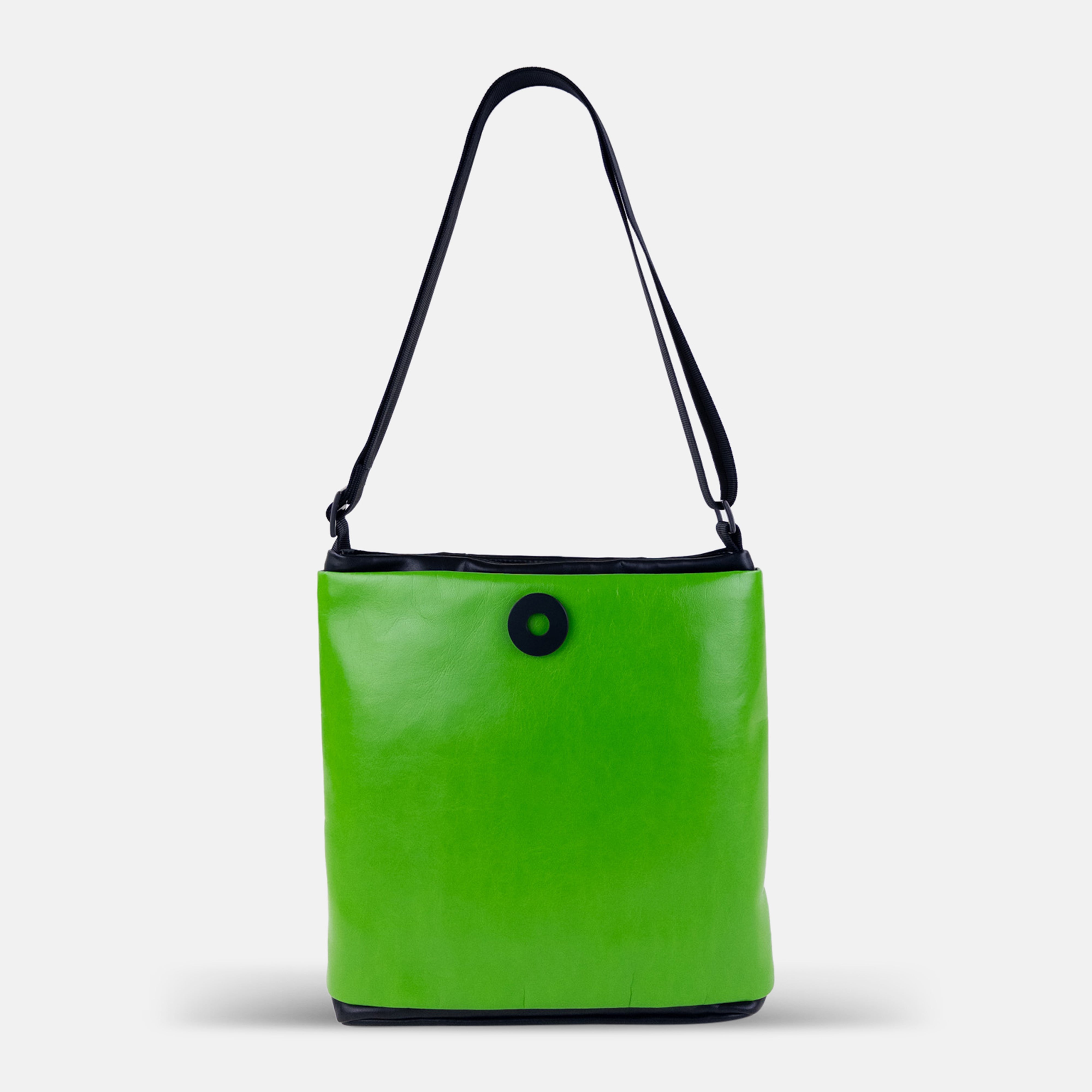 Acrylic Pocket Shoulder SD Bag in Green - Big Bag NY