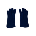 Santacana Cashmere Gloves with Leather Trim In Navy - Big Bag NY