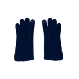 Santacana Cashmere Gloves with Leather Trim In Navy - Big Bag NY