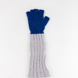 Santacana Two Tone Fingerless Gloves In Grey/Blue - Big Bag NY