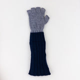 Santacana Two Tone Fingerless Gloves In Navy/Grey - Big Bag NY