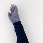 Santacana Two Tone Fingerless Gloves In Navy/Grey - Big Bag NY