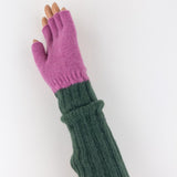 Santacana Two Tone Fingerless Gloves In Green/Pink - Big Bag NY