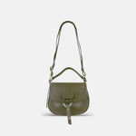 Plinio Visona Small Crossbody Saddlebag in Khaki - Big Bag NY