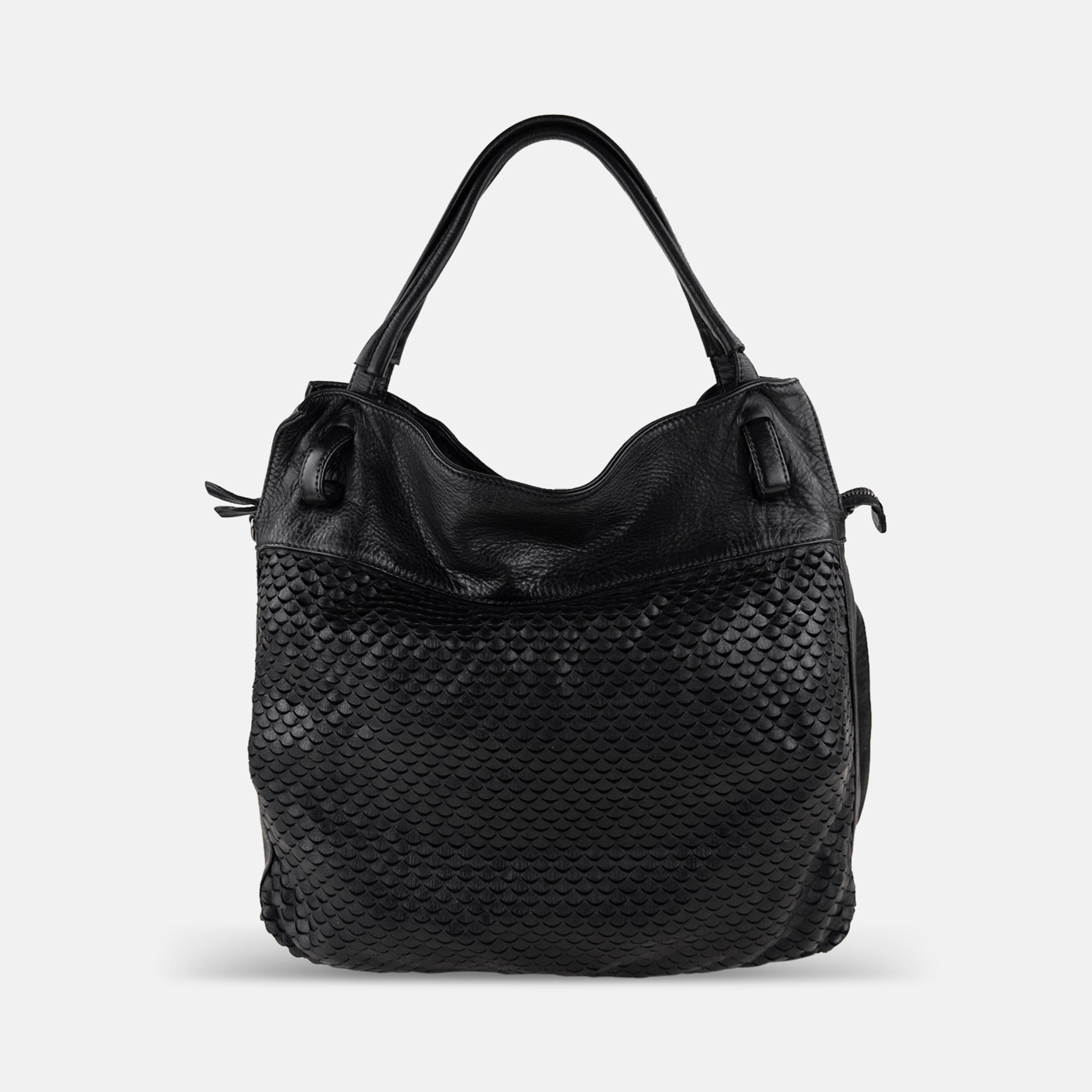 Reptile's House Lune Large Crossbody and Shoulder Bag in Black - Big Bag NY