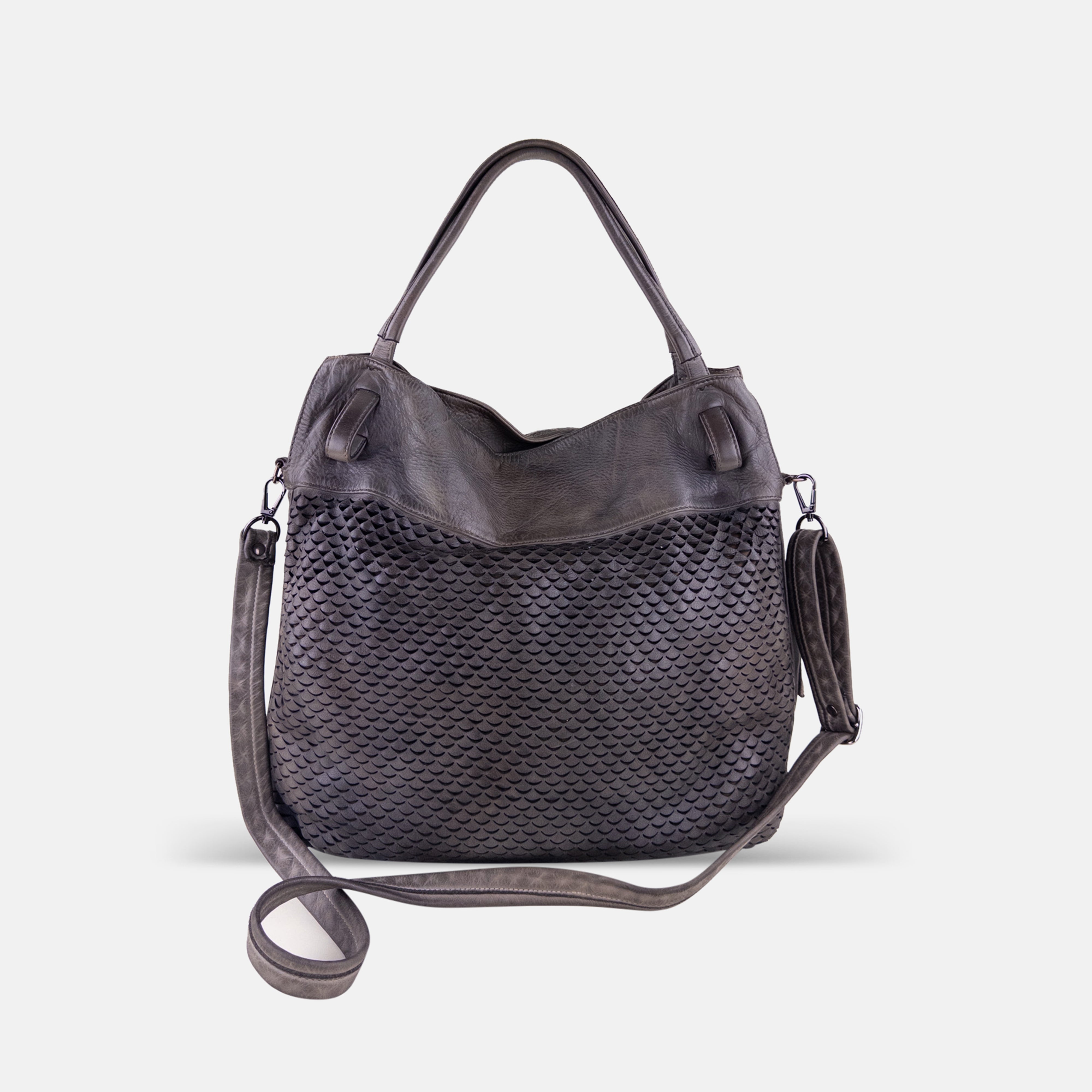 Reptile's House Lune Large Crossbody and Shoulder Bag in Grey - Big Bag NY