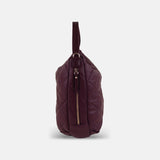 Rossi Quilted Shoulder Bag in Burgundy - Big Bag NY