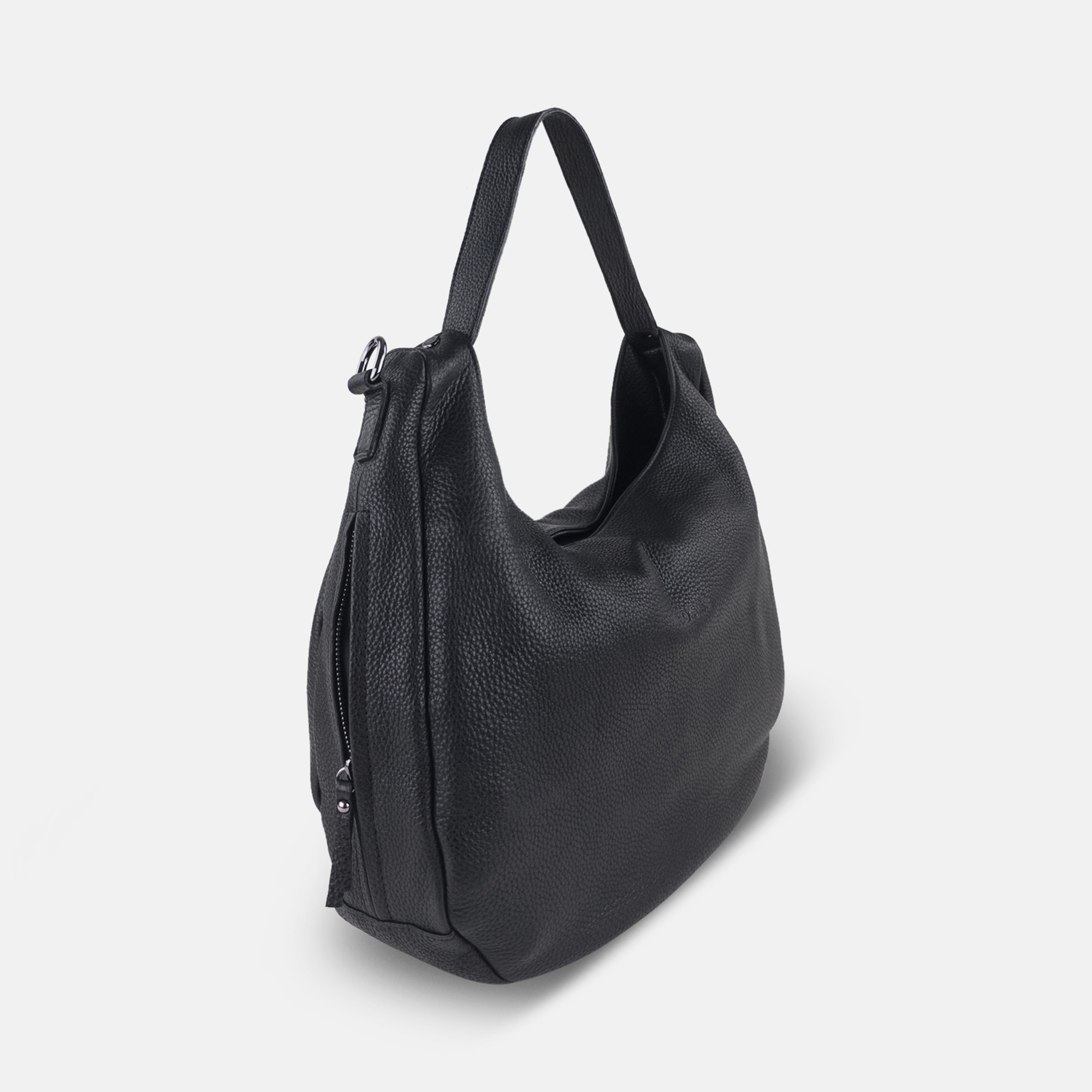 Rossi Shoulder Strap Hobo in Black - Big Bag NY