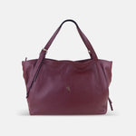 Rossi Buckle Strap Tote in Burgundy - Big Bag NY