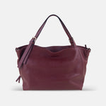 Rossi Buckle Strap Tote in Burgundy - Big Bag NY