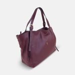 Rossi Buckle Strap Tote in Burgundy - Big Bag NY