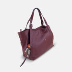 Rossi Buckle Strap Tote in Burgundy - Big Bag NY