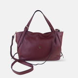 Rossi Buckle Strap Tote in Burgundy - Big Bag NY