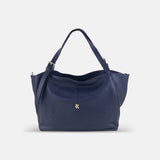 Rossi Buckle Strap Tote in Navy - Big Bag NY