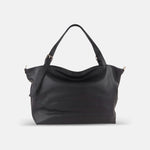 Rossi Buckle Strap Tote in Black - Big Bag NY