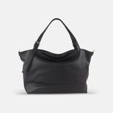 Rossi Buckle Strap Tote in Black - Big Bag NY