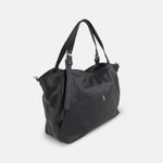 Rossi Buckle Strap Tote in Black - Big Bag NY