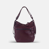 Rossi Convertible 3-Way Leather Bag in Burgundy - Big Bag NY