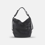 Rossi Convertible 3-Way Leather Bag in Black - Big Bag NY