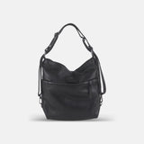 Rossi Convertible 3-Way Leather Bag in Black - Big Bag NY