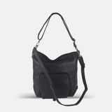 Rossi Convertible 3-Way Leather Bag in Black - Big Bag NY