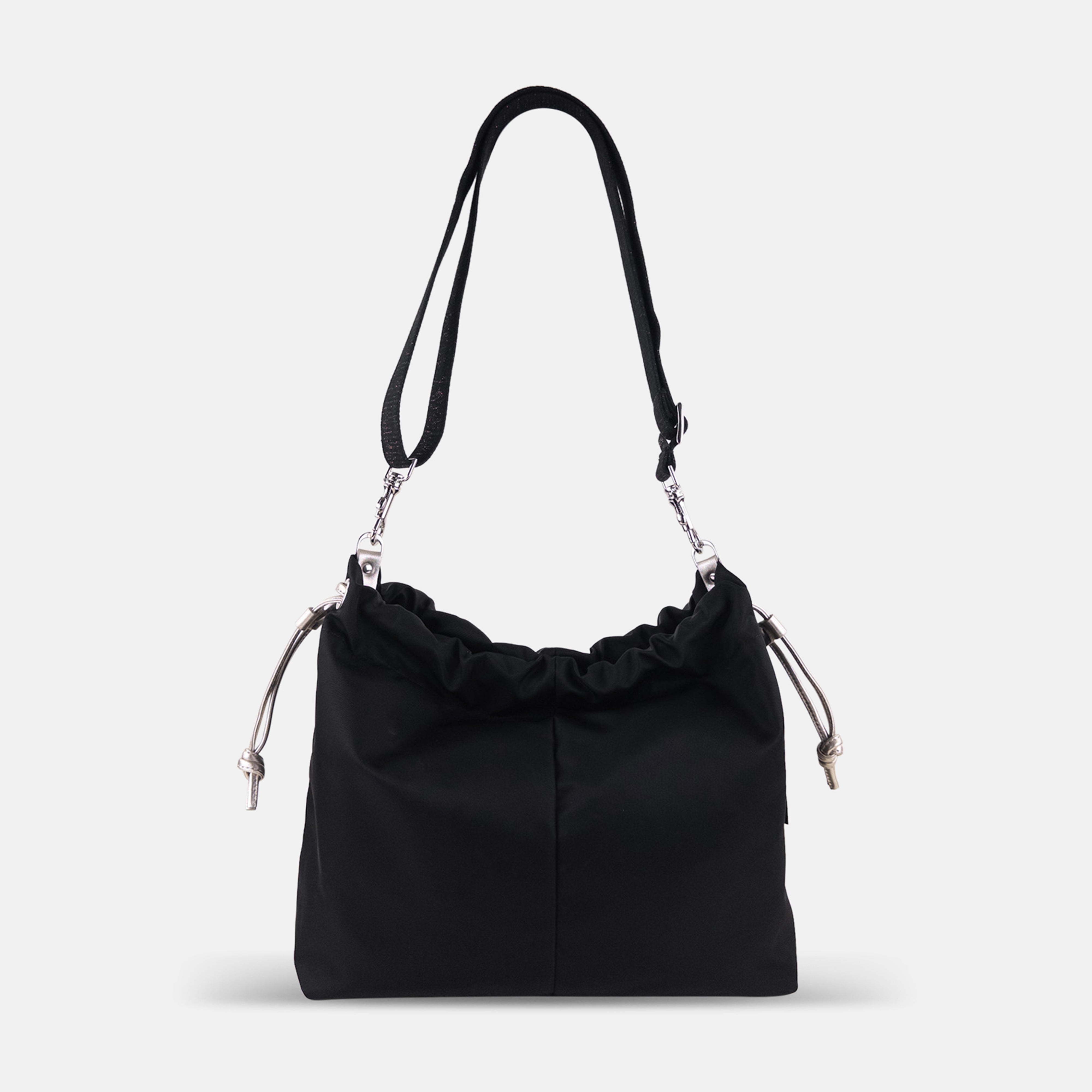 Brontibay Ursula Satin Nylon Crossbody in Black - Big Bag NY