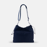 Brontibay Ursula Satin Nylon Crossbody in Navy - Big Bag NY