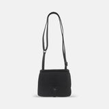 Rossi Triple Compartment Leather Satchel in Black - Big Bag NY