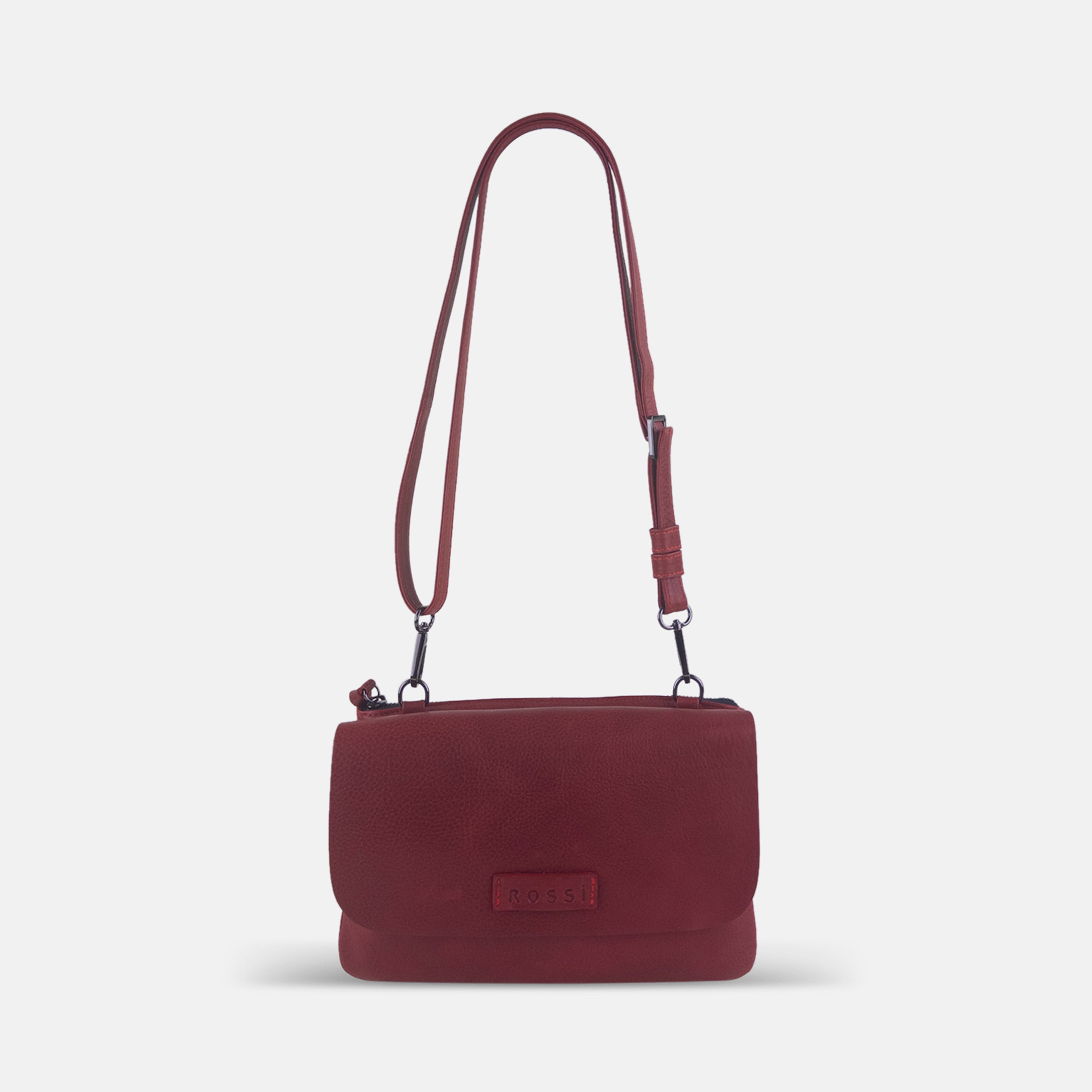 Rossi Small Dual Compartment Crossbody in Red - Big Bag NY