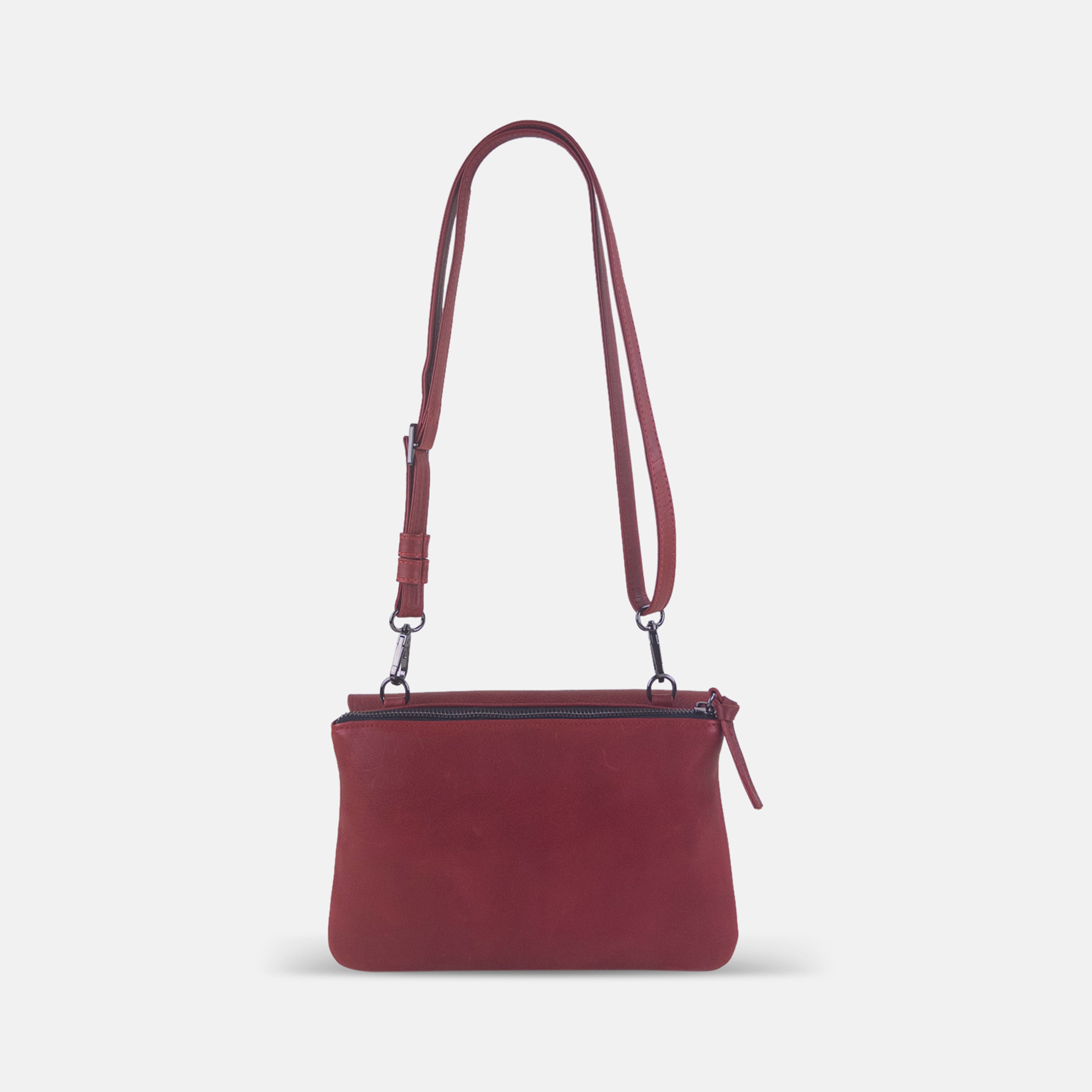 Rossi Small Dual Compartment Crossbody in Red - Big Bag NY