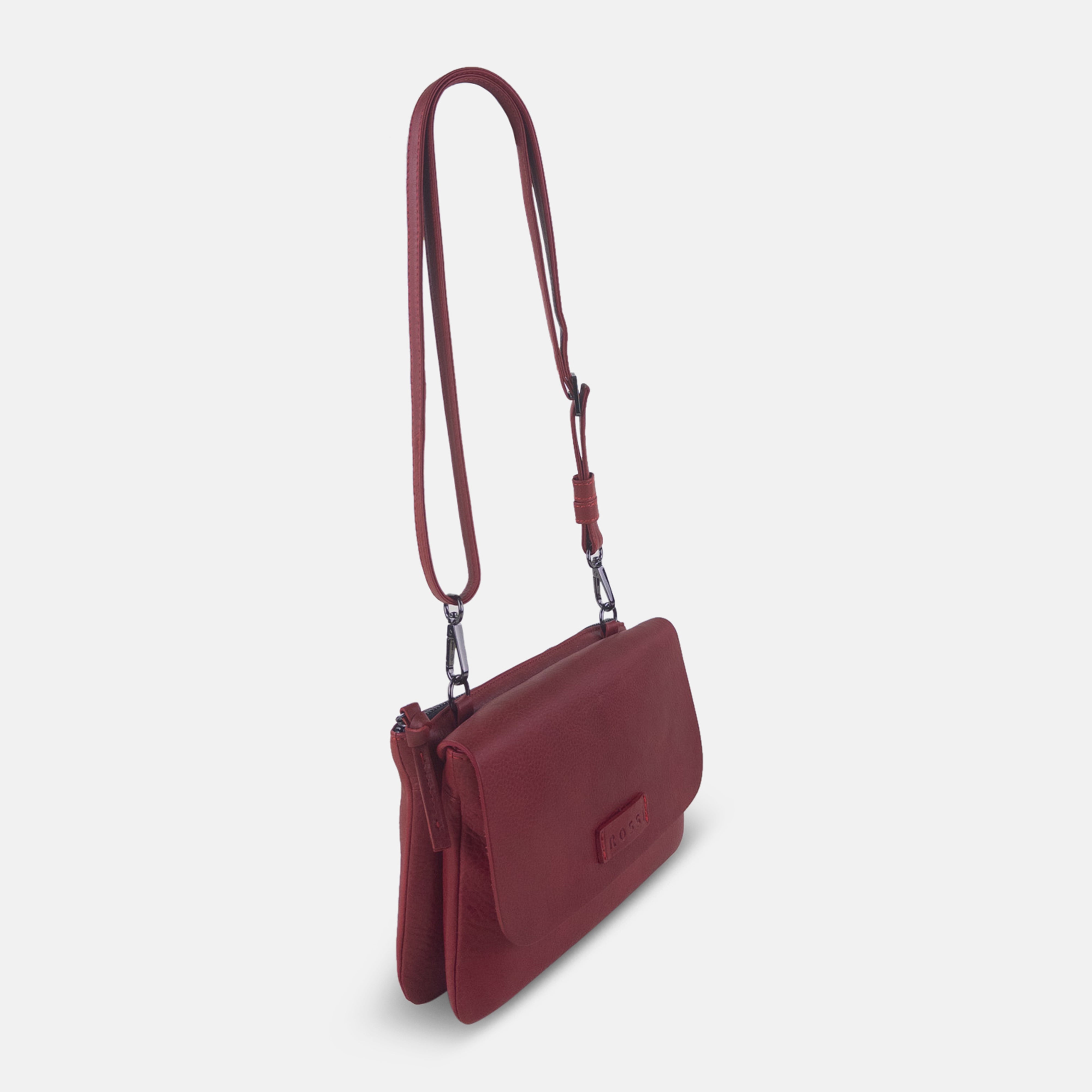 Rossi Small Dual Compartment Crossbody in Red - Big Bag NY