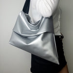 Acrylic Silver Asymmetrical Tote - Big Bag NY