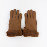 Gala Shearling Glove Suede Finish in Caramel - Big Bag NY